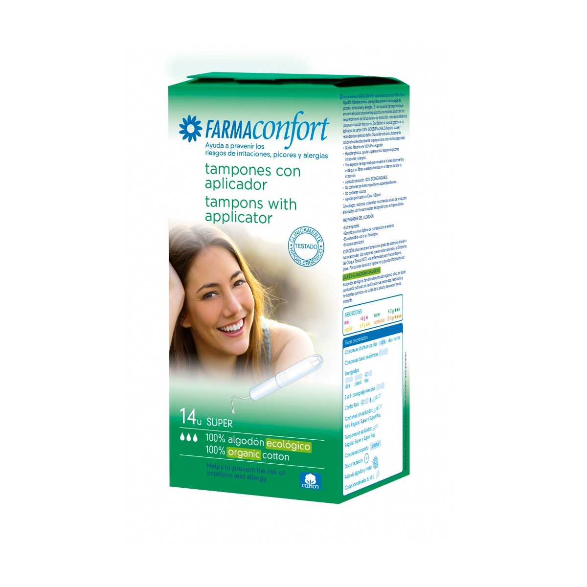 FARMACONFORT TAMPONES ALGODON SUPER 14 UNIDADES