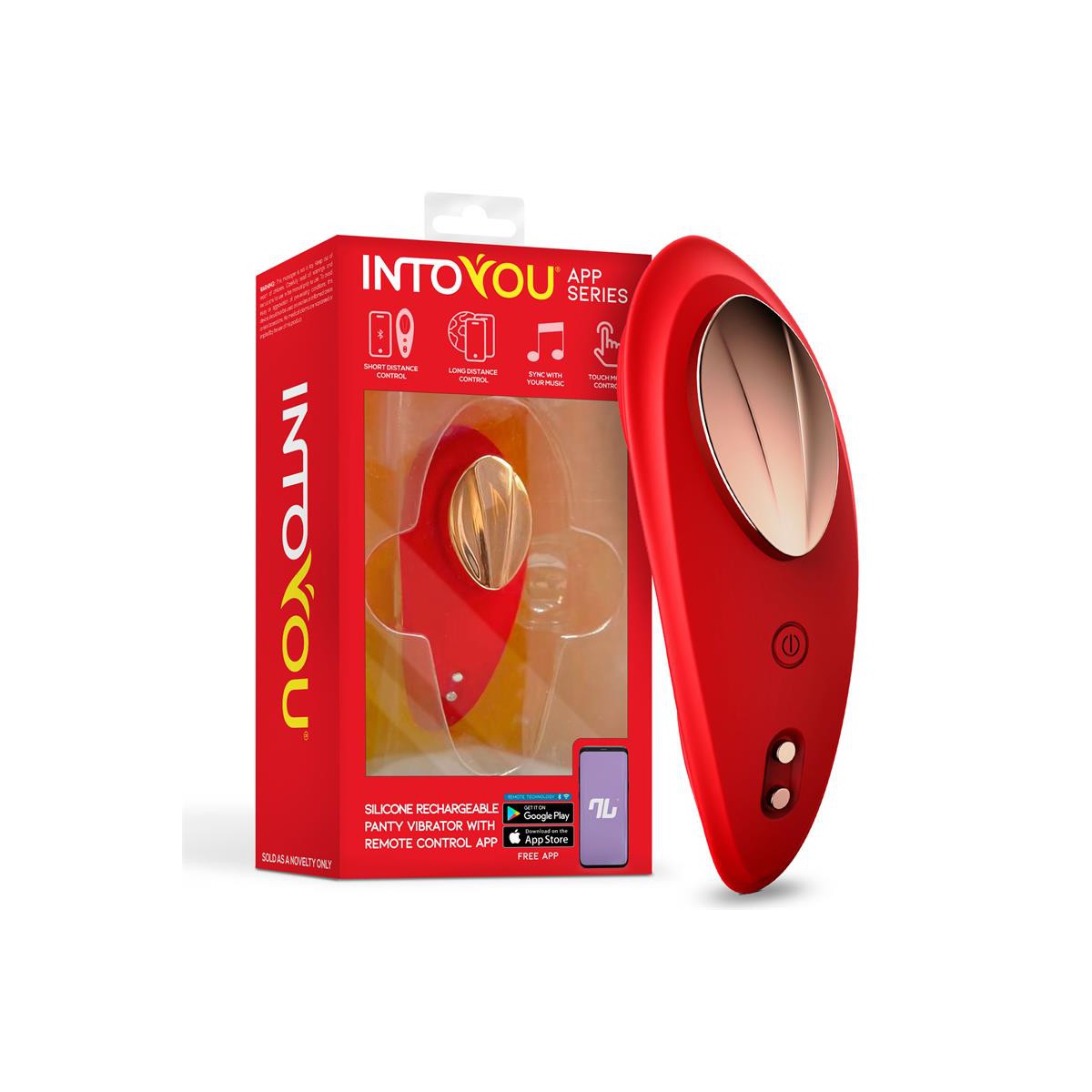 Vibrador de Braguita con APP Silicona Rojo