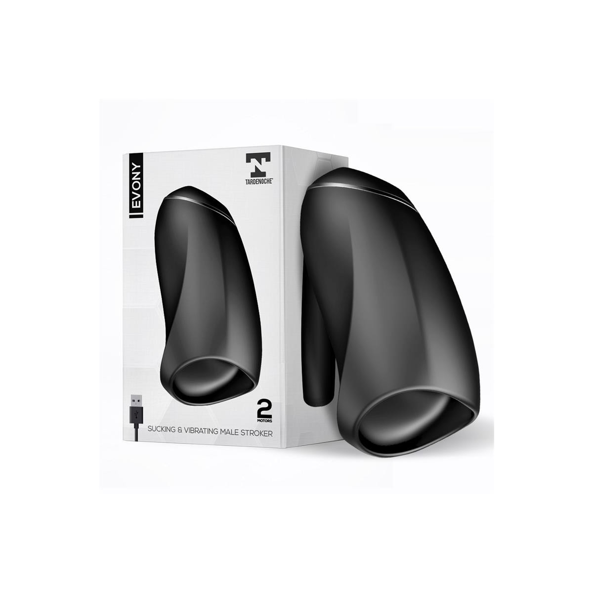 Evony Masturbador Masculino Sexo Oral Succión y Vibración 2 Motores USB Silicona