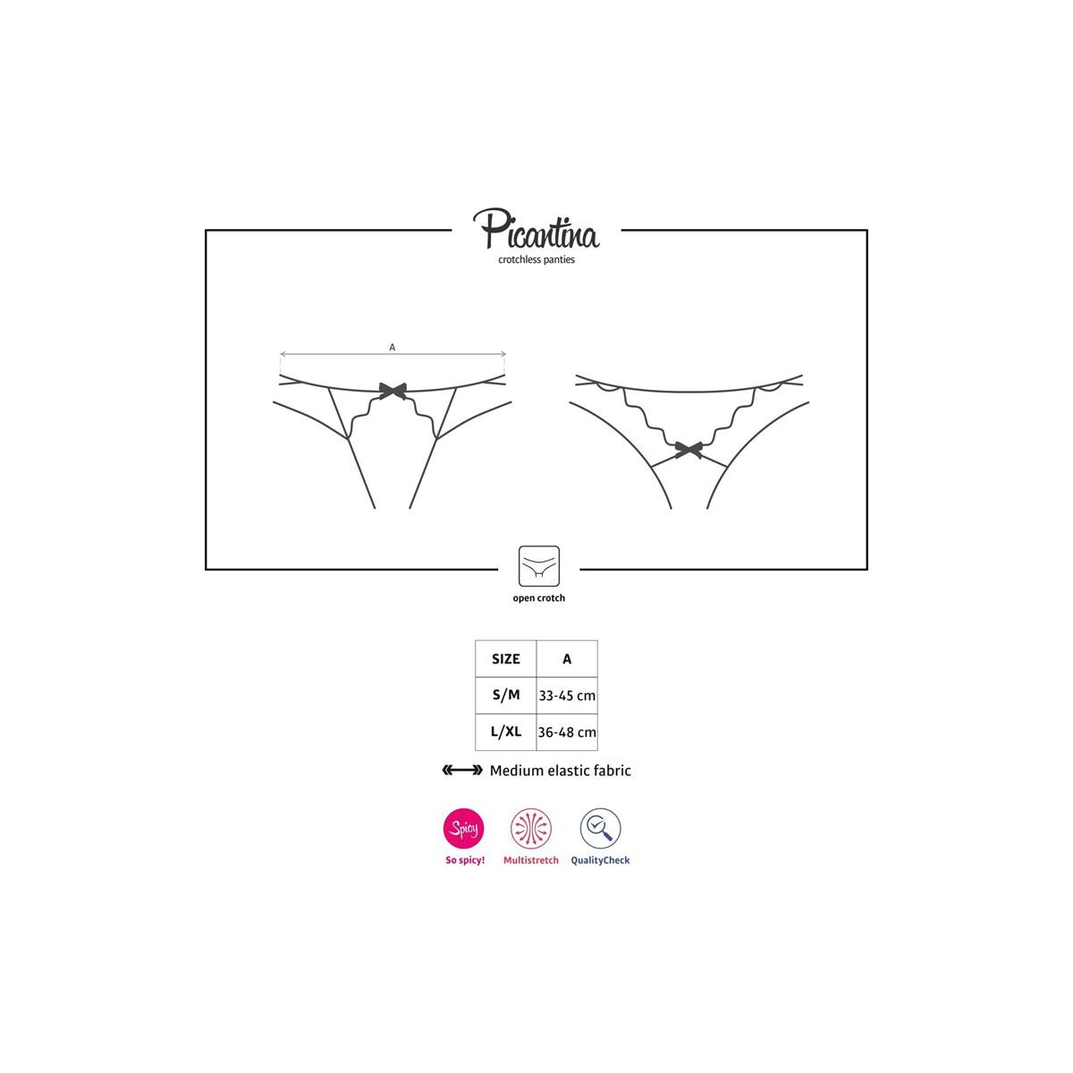 Tanga Abierto Color Negro Talla S/M