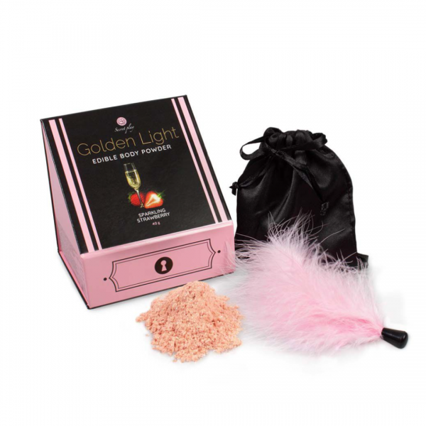 KIT POLVOS COMESTIBLES & PLUMERO SPARKLING STRAWBERRY 40G