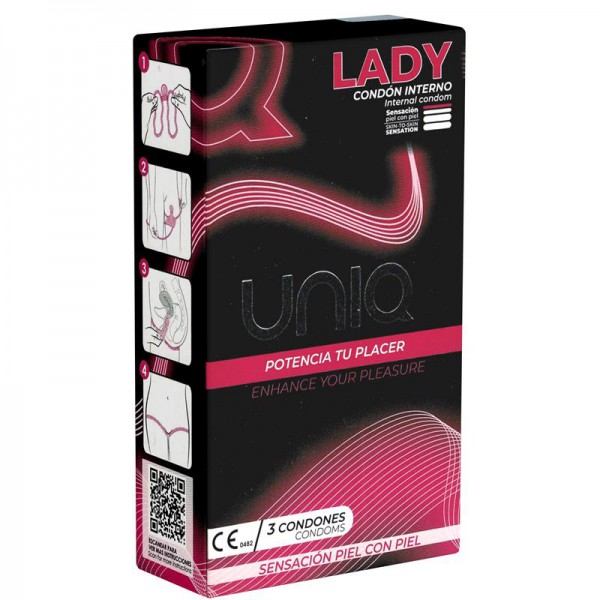 Preservativos Femeninos UNIQ sin Látex CON LIGUERO 3 Unidades