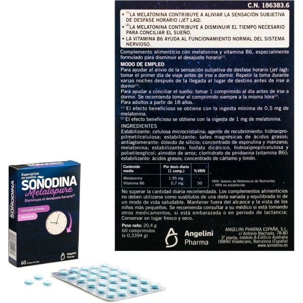 SOÑODINA MELATOPURE 60 COMPRIMIDOS