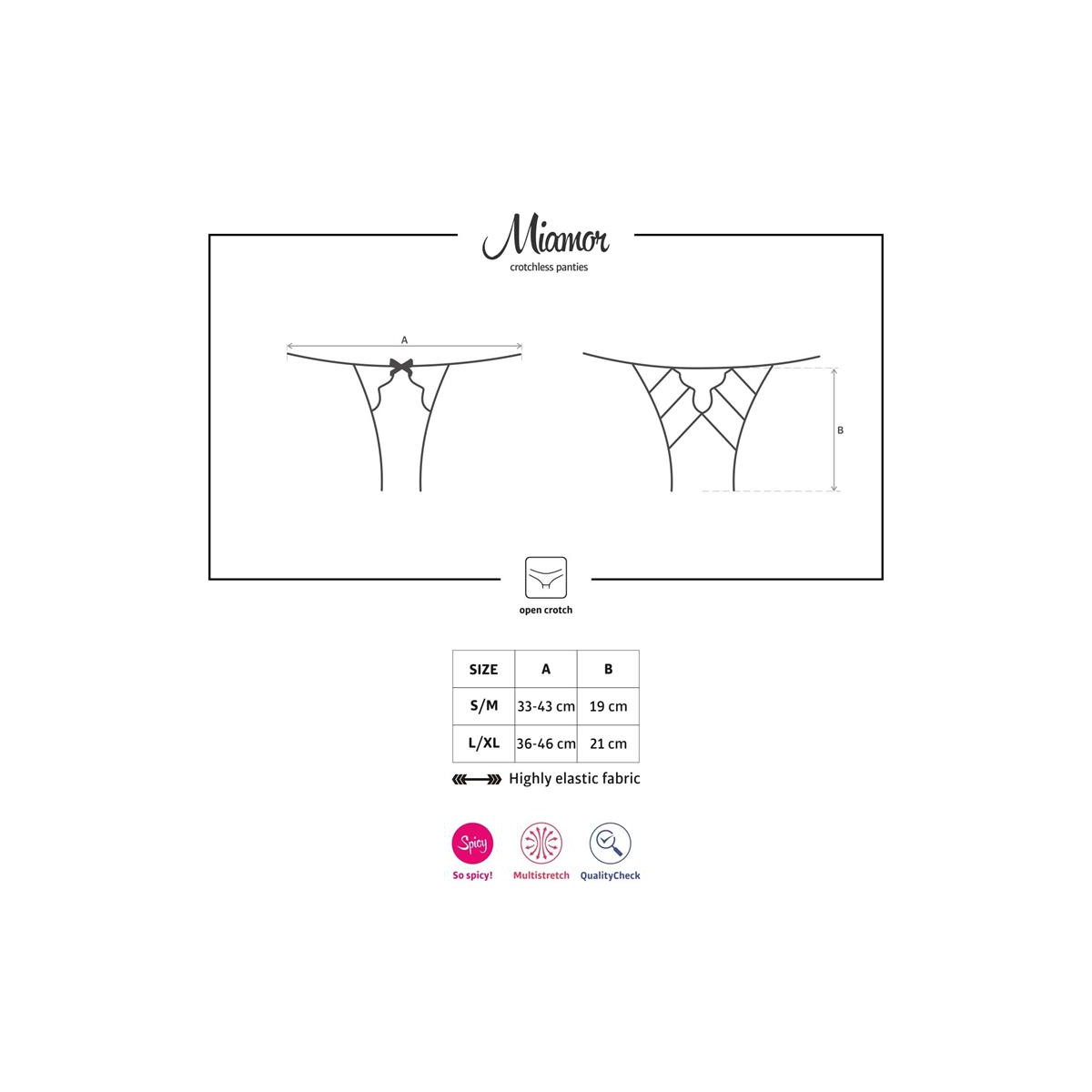 Braguitas Abiertas Color Negro Talla s/m