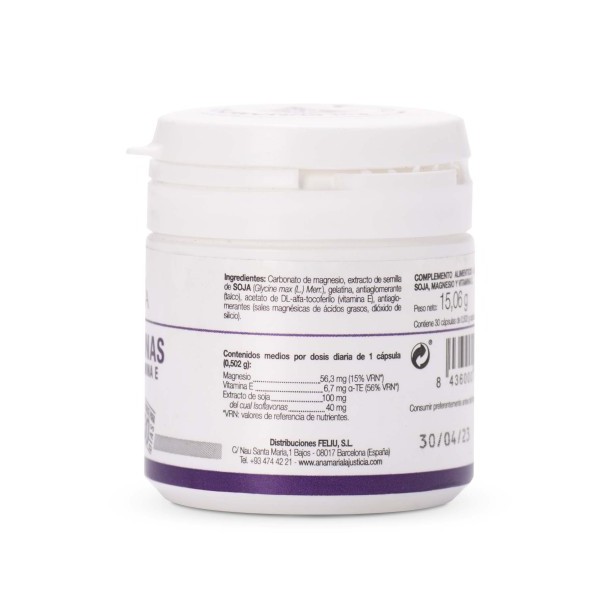 Isoflavonas con magnesio y vit E 30 cápsulas
