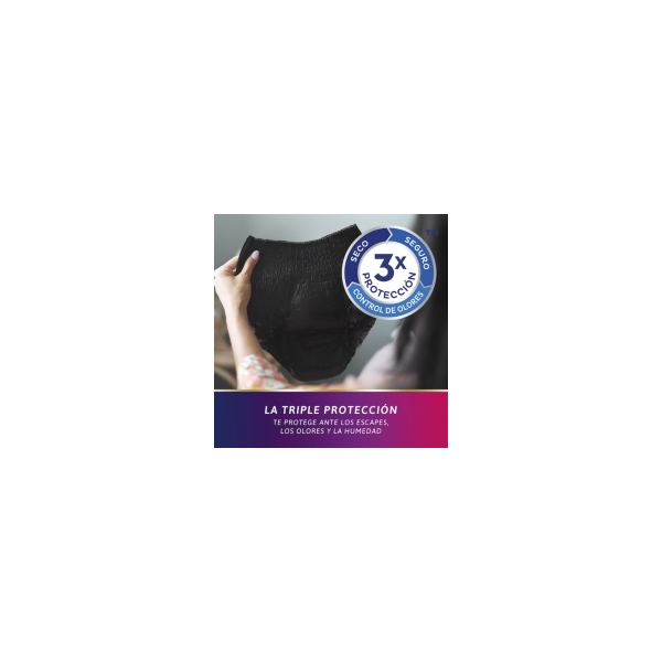 TENA MUJER SILHOUETTE NEGRA CINTURA ALTA TALLA G 8 UNIDADES