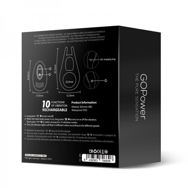 GOPOWER Keylo Anillo para el Pene