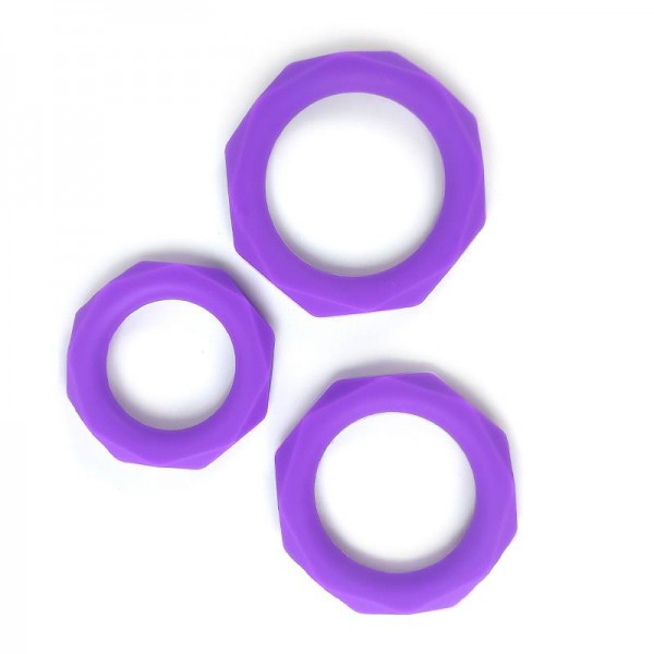 Set de 3 Anillos para el Pene Silicona Púrpura
