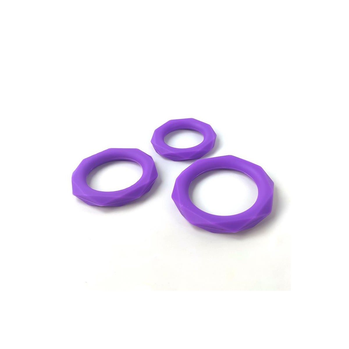 Set de 3 Anillos para el Pene Silicona Púrpura