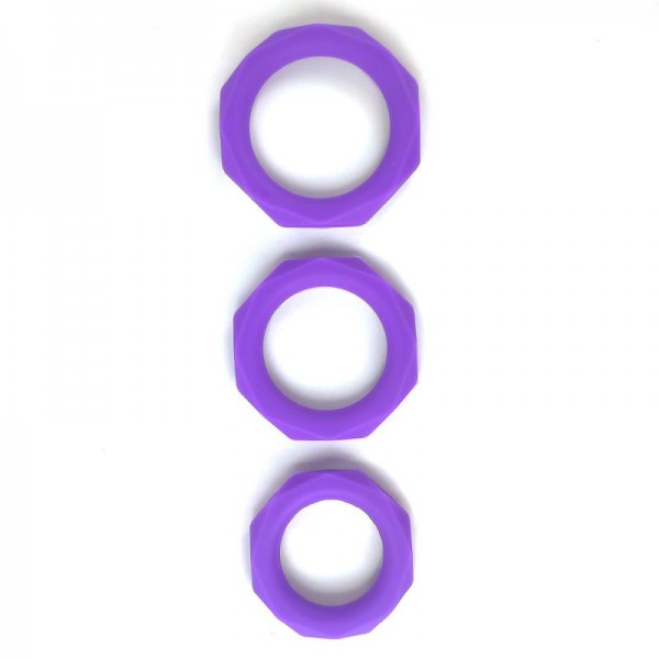 Set de 3 Anillos para el Pene Silicona Púrpura
